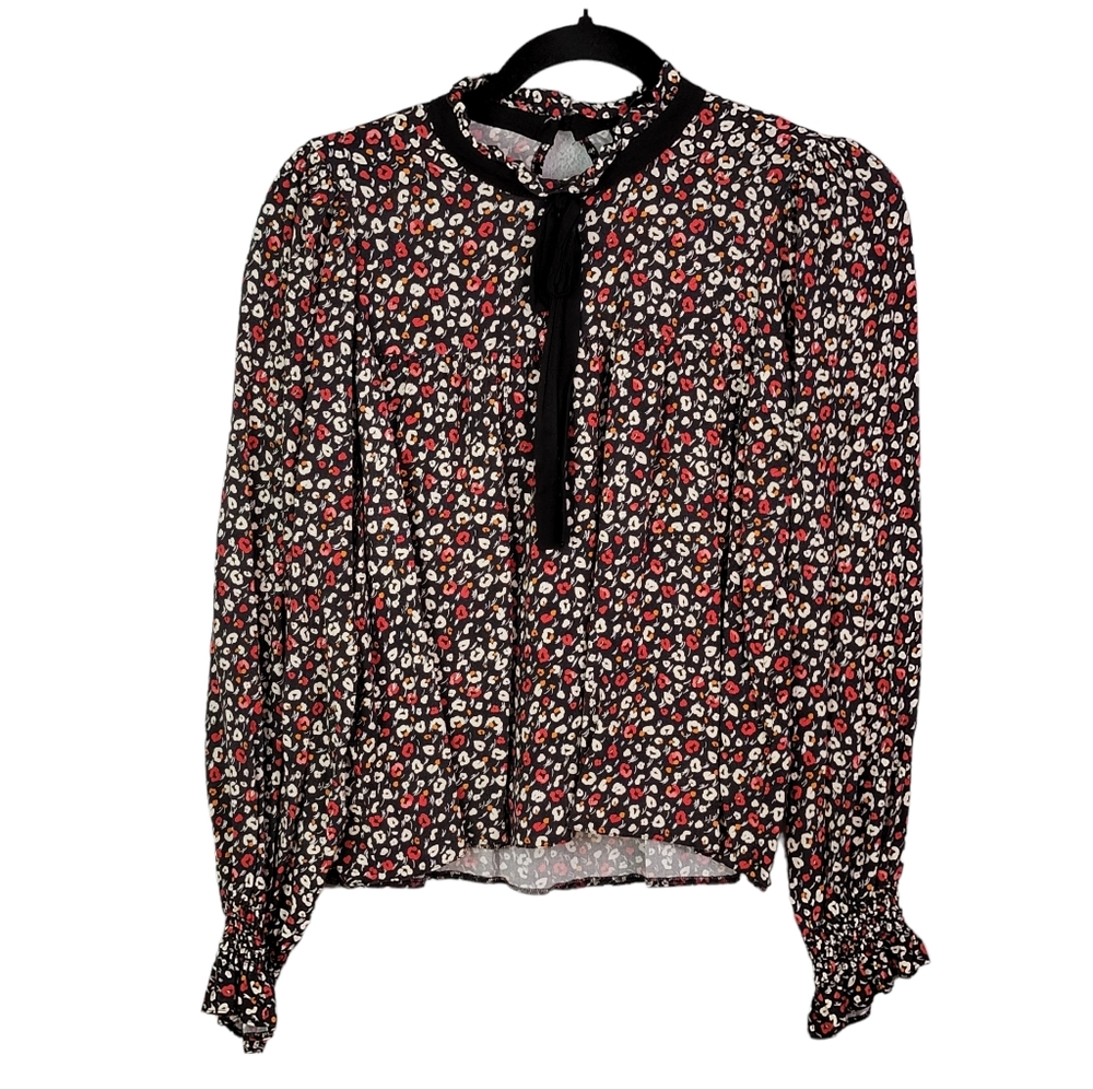 Miss Selfridge Micro Floral Pattern Flowy Blouse Fashion Top Women's Size US 4